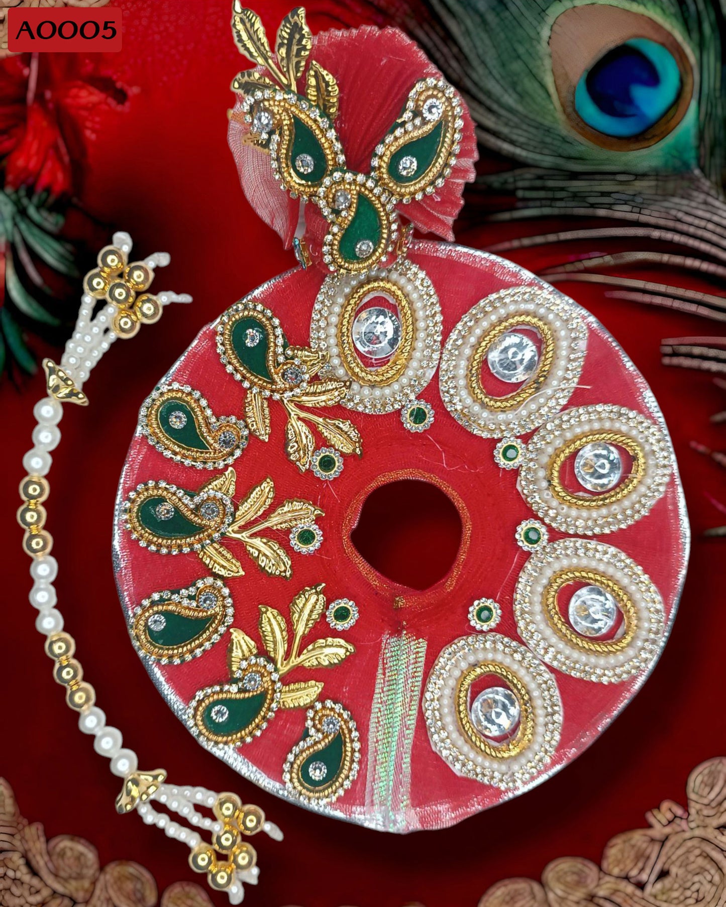 Beautiful Designer Poshak With Pagdi & Mala for Laddu Gopal - A0005