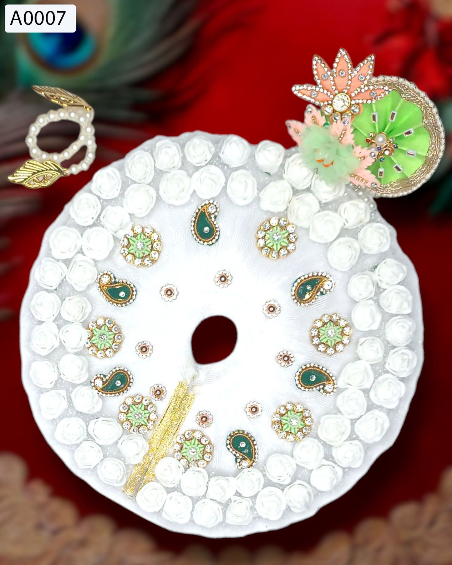 Beautiful Designer Poshak With Pagdi & Mala for Laddu Gopal - A0007