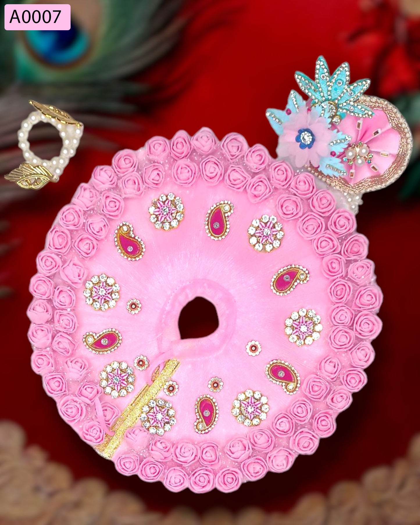 Beautiful Designer Poshak With Pagdi & Mala for Laddu Gopal - A0007