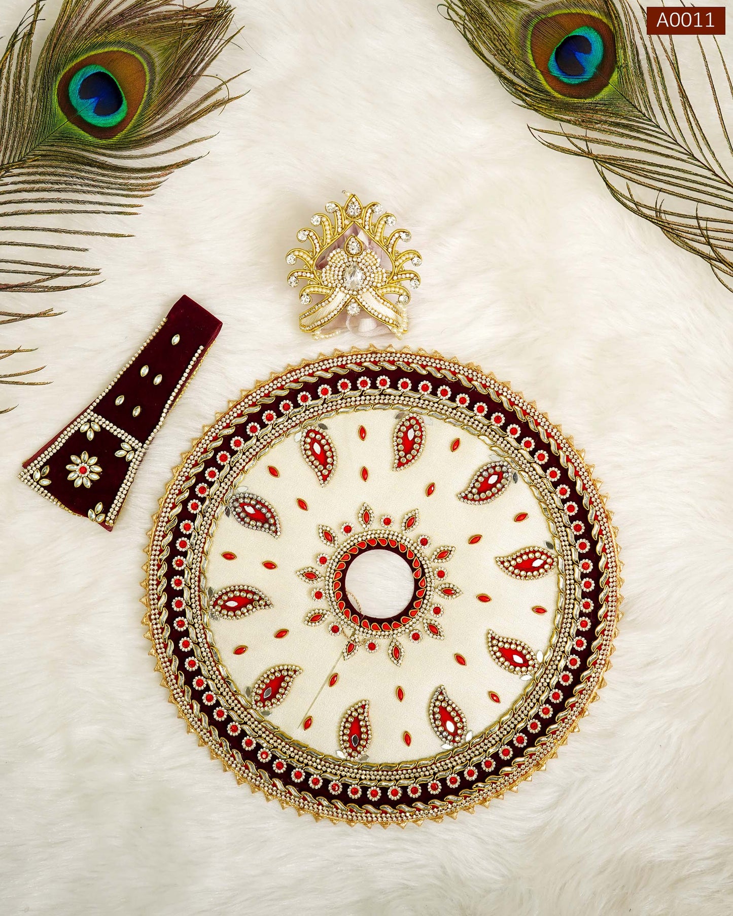 Janamashtami Special Premium Royal Poshak with Mukut for Laddu Gopal - A0011