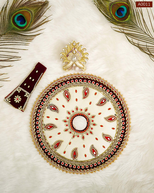 Janamashtami Special Premium Royal Poshak with Mukut for Laddu Gopal - A0011