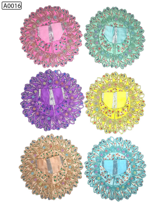 Fancy Designer 1 Piece Poshak Multi Color Set for Laddu Gopal (Pack of 6) - A0016