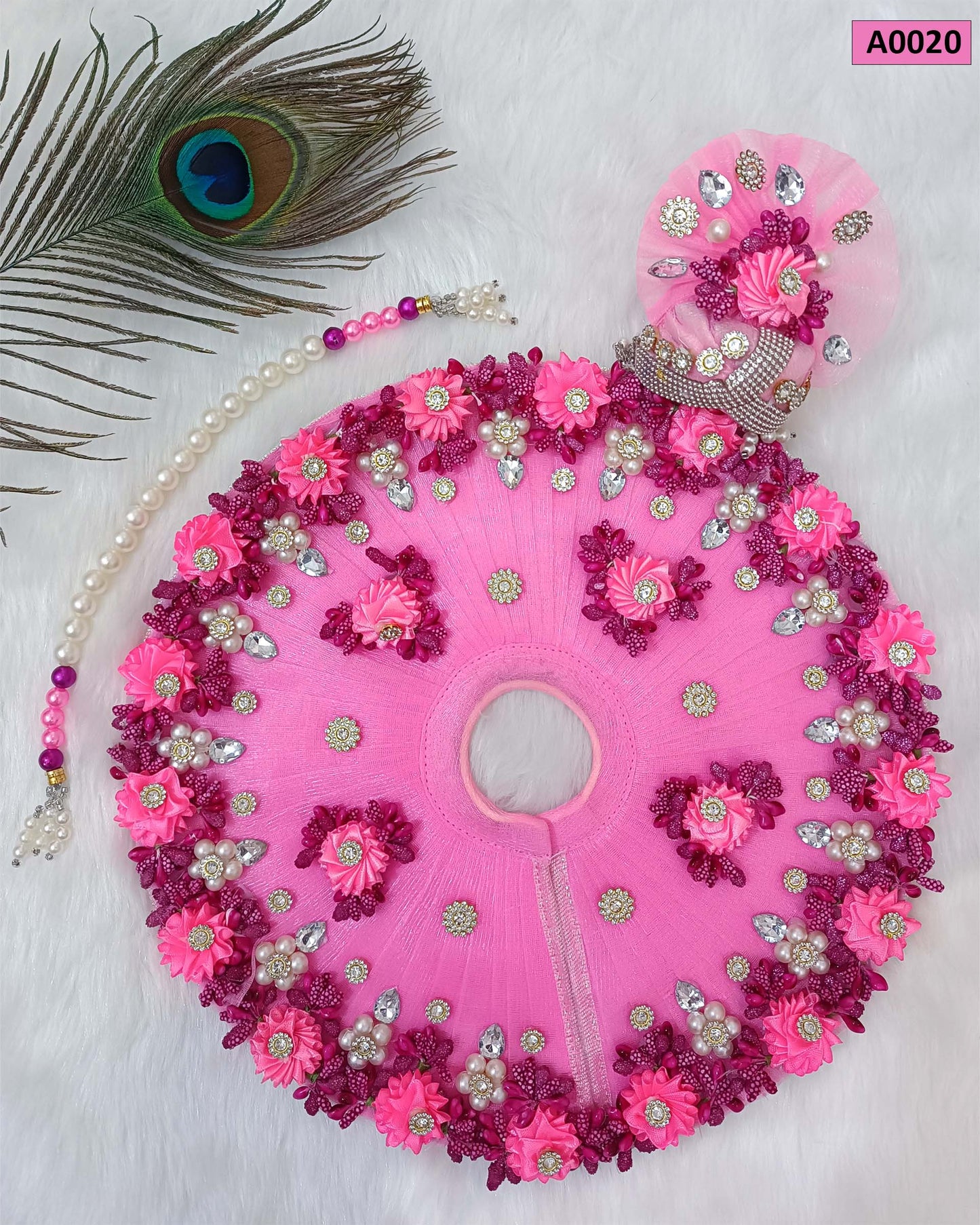 Festival Special Floral Design Poshak with Pagdi for Laddu Gopal Ji - A0020