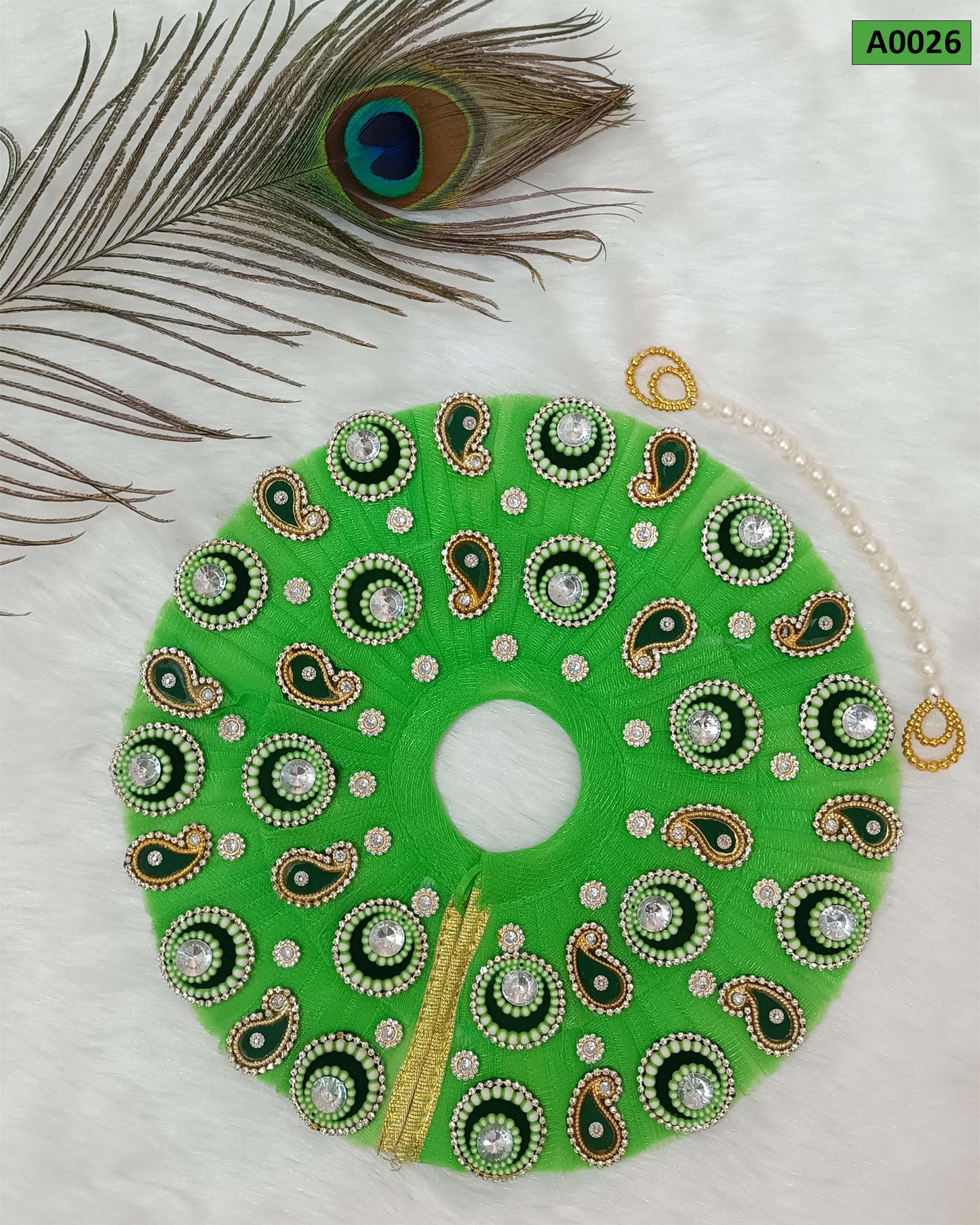 Beautifully Crafted Poshak with Mala and Pagdi for Laddu Gopal Ji - A0026