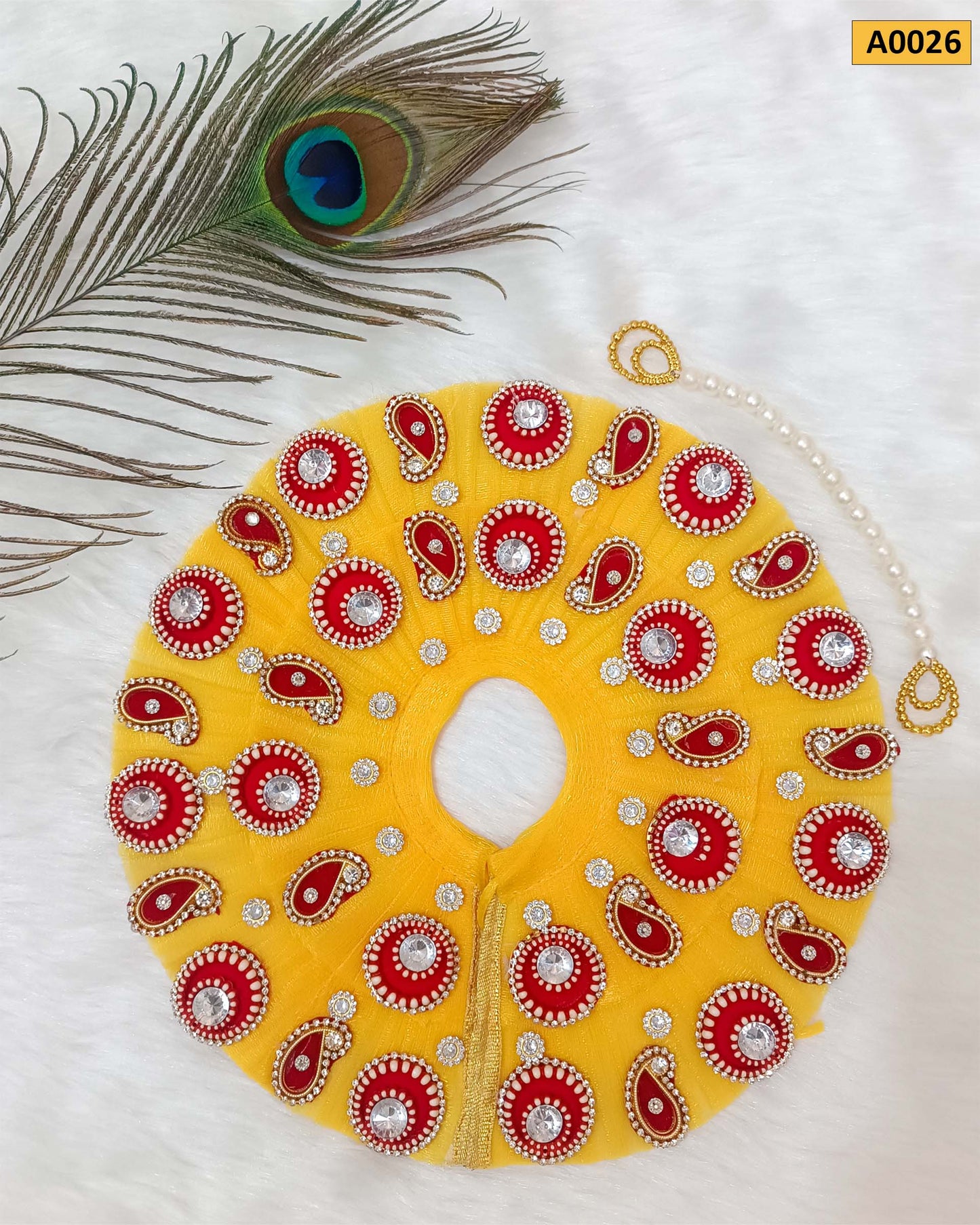 Beautifully Crafted Poshak with Mala and Pagdi for Laddu Gopal Ji - A0026