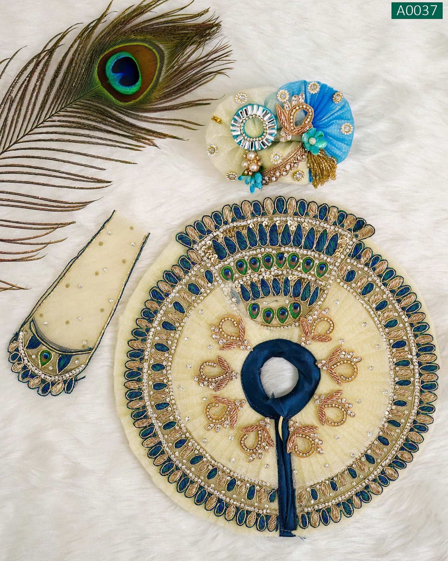 Festival Special Premium Designer Poshak with Pagdi for Laddu Gopal Ji - A0037