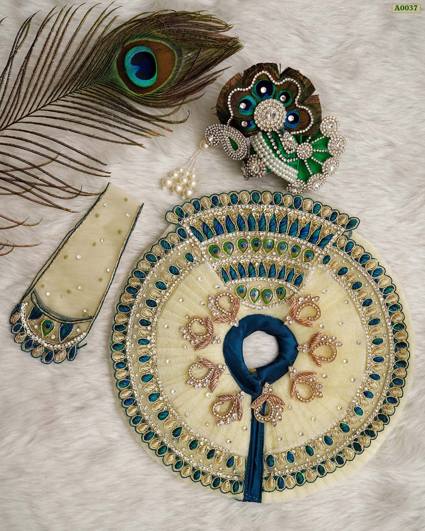 Festival Special Premium Designer Poshak with Pagdi for Laddu Gopal Ji - A0037
