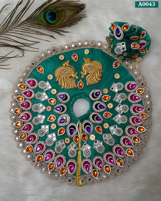 Beautiful Festive Collection Premium Heavy Pattern Poshak with Pagdi for Laddu Gopal - A0043