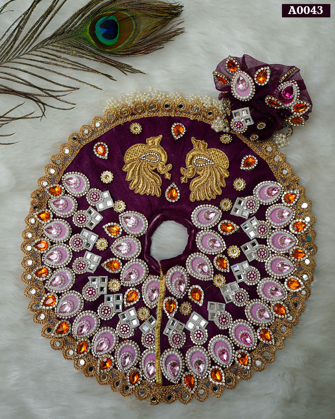 Beautiful Festive Collection Premium Heavy Pattern Poshak with Pagdi for Laddu Gopal - A0043