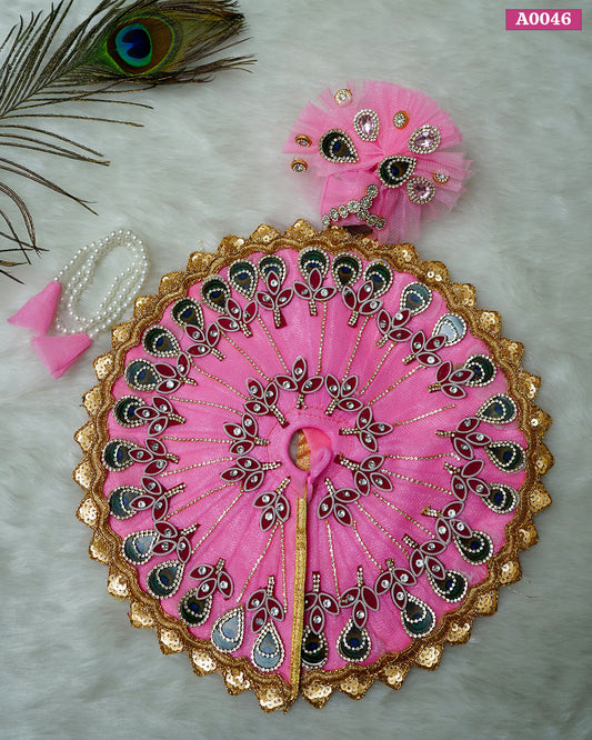 Beautiful Designer Poshak with Pagdi and Patka for Laddu Gopal - A0046